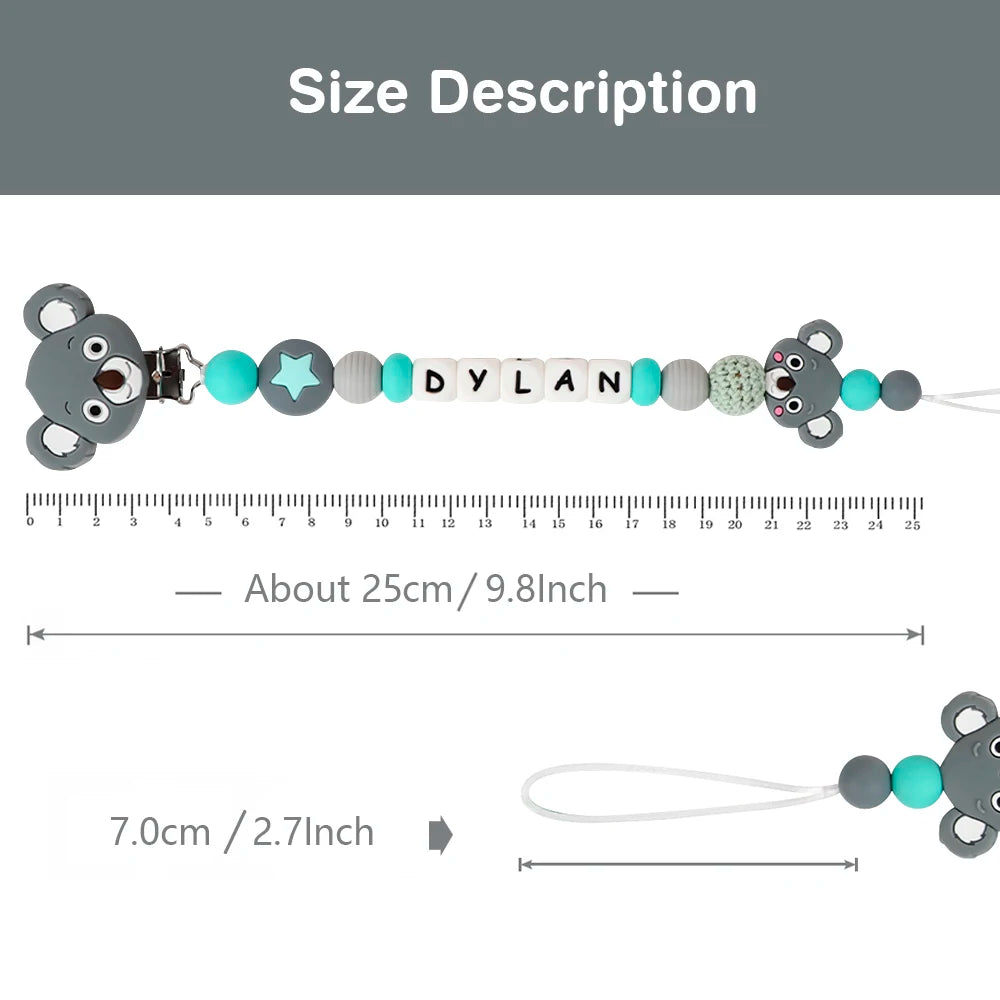 Attache-tétine personnalisé en silicone pour bébé