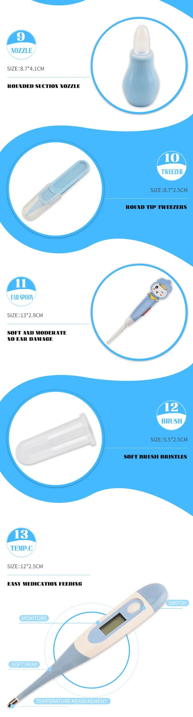Kit de soins pour nouveau-né - 13 pièces