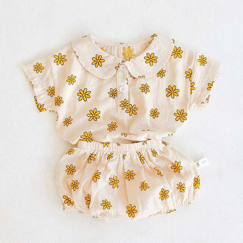 Ensemble été bébé fille - Haut + short 2 pièces
