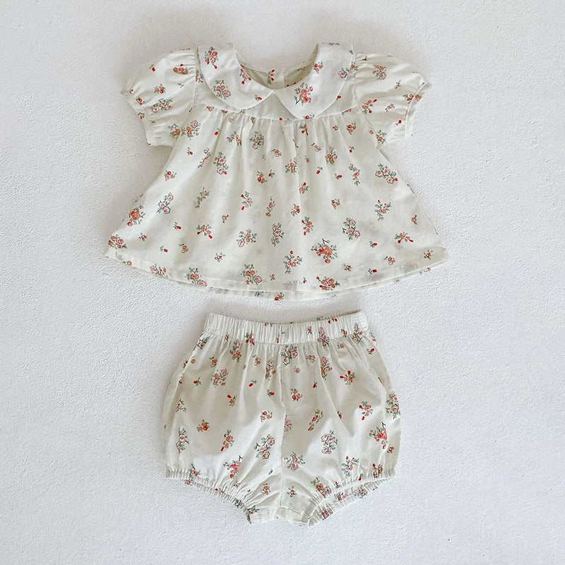 Ensemble été bébé fille - Haut + short 2 pièces