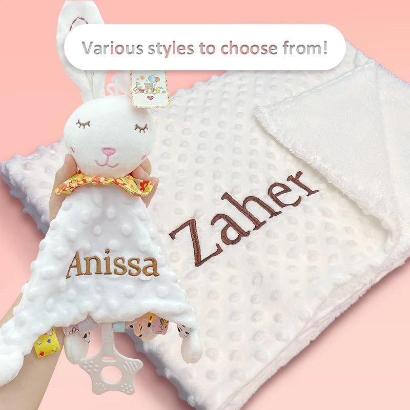 Couverture personnalisée avec doudou pour bébé,