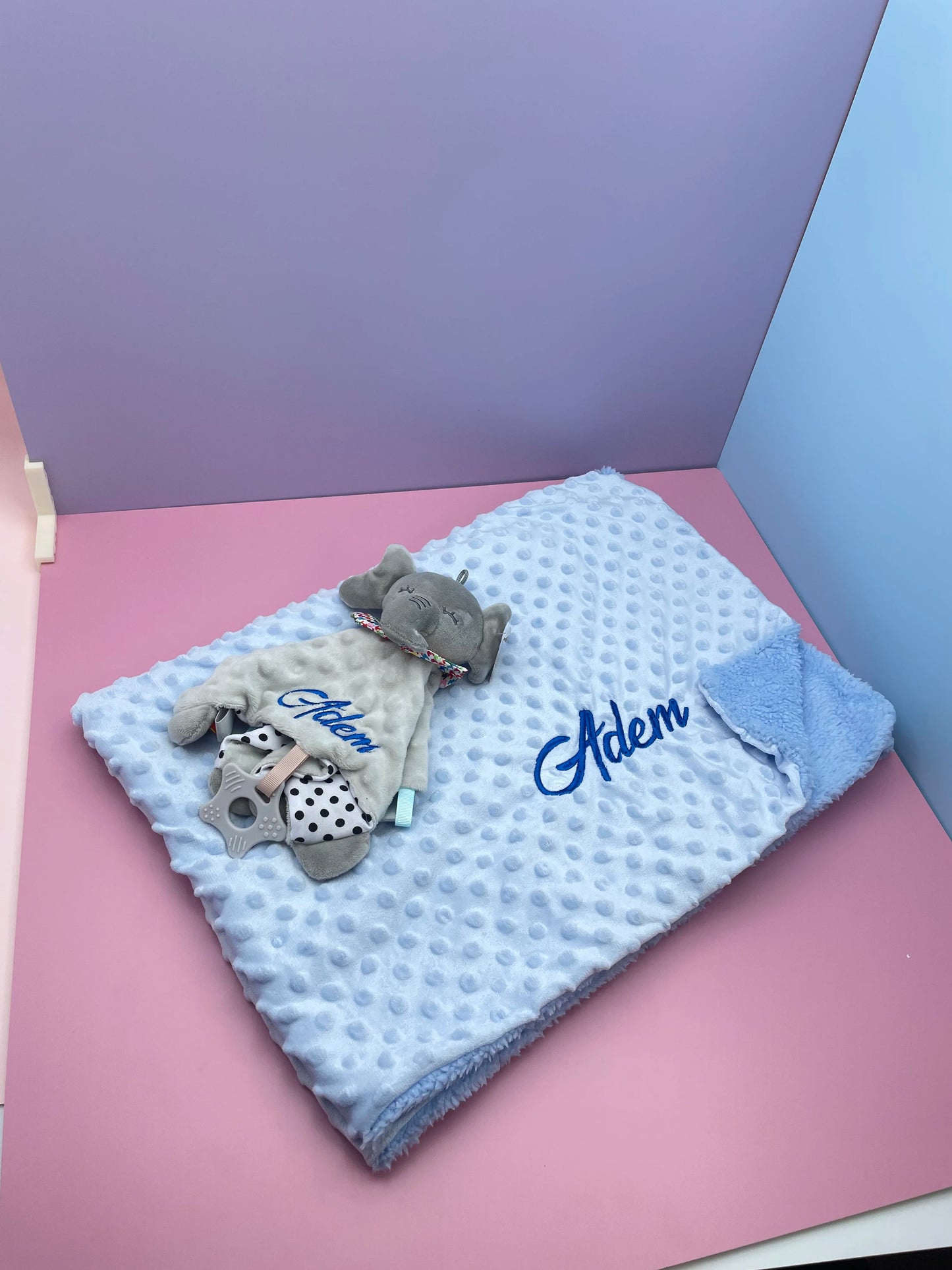 Couverture personnalisée avec doudou pour bébé,