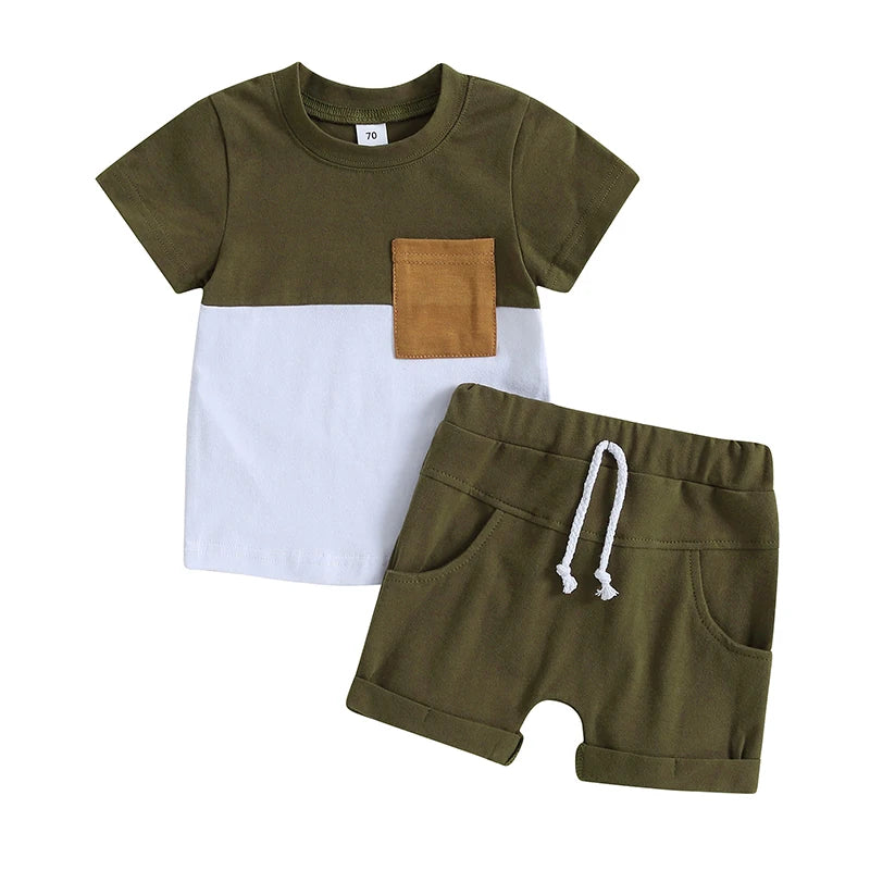 Ensemble été bébé garçon - T-shirt et short 2 pièces