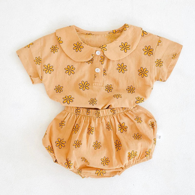 Ensemble été bébé fille - Haut + short 2 pièces