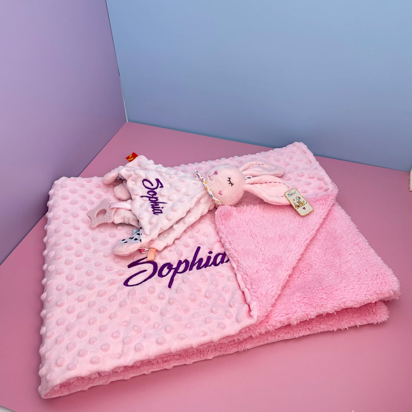 Couverture personnalisée avec doudou pour bébé,