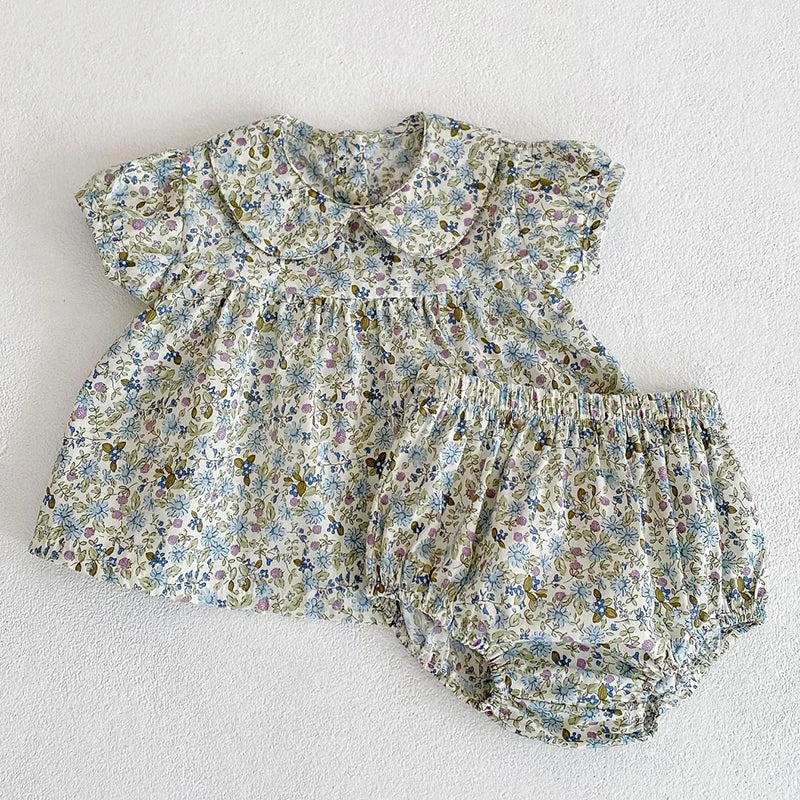 Ensemble été bébé fille - Haut + short 2 pièces
