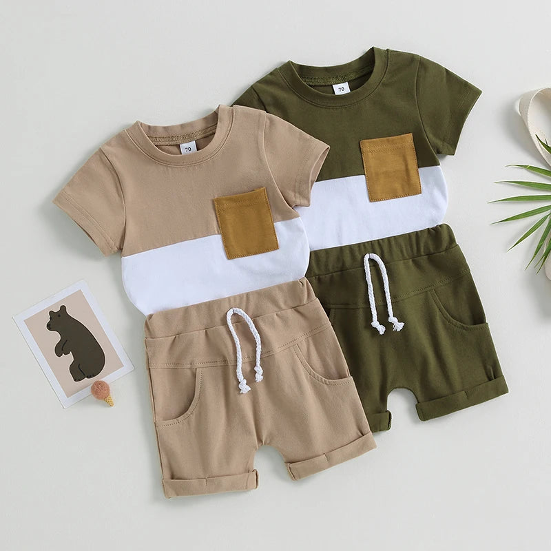 Ensemble été bébé garçon - T-shirt et short 2 pièces
