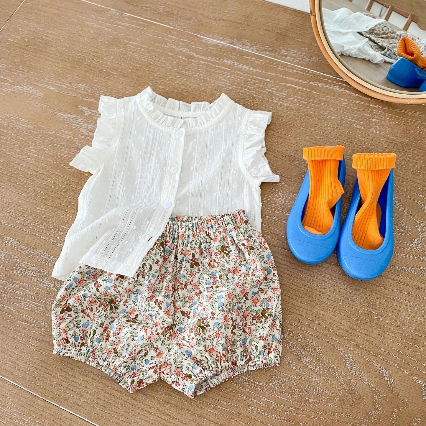 Ensemble été bébé fille - Haut + short 2 pièces