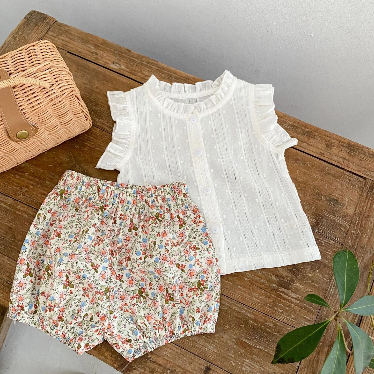 Ensemble été bébé fille - Haut + short 2 pièces