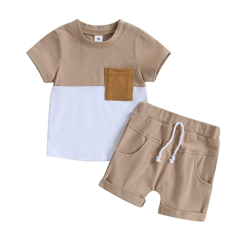 Ensemble été bébé garçon - T-shirt et short 2 pièces