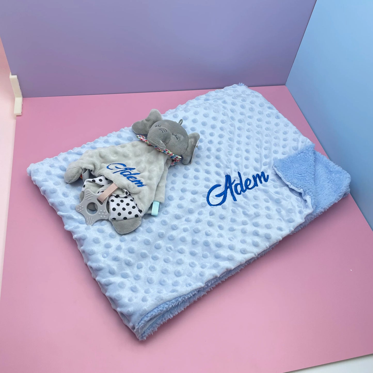 Couverture personnalisée avec doudou pour bébé,