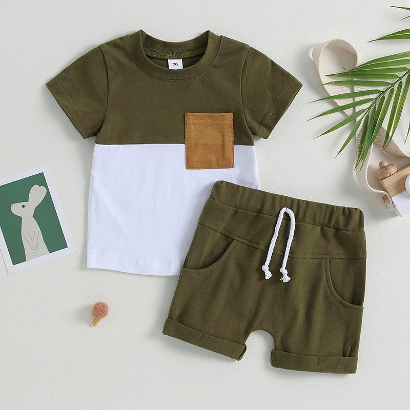 Ensemble été bébé garçon - T-shirt et short 2 pièces