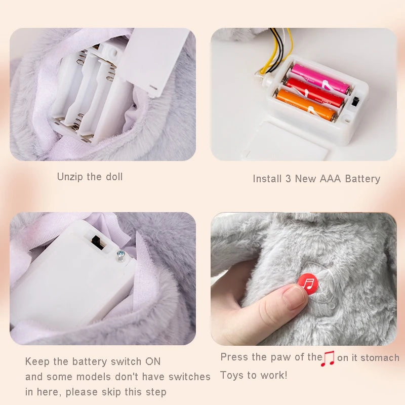 Poupée en peluche paresseux apaisant, Animal respiratoire, musique apaisante et lumineux