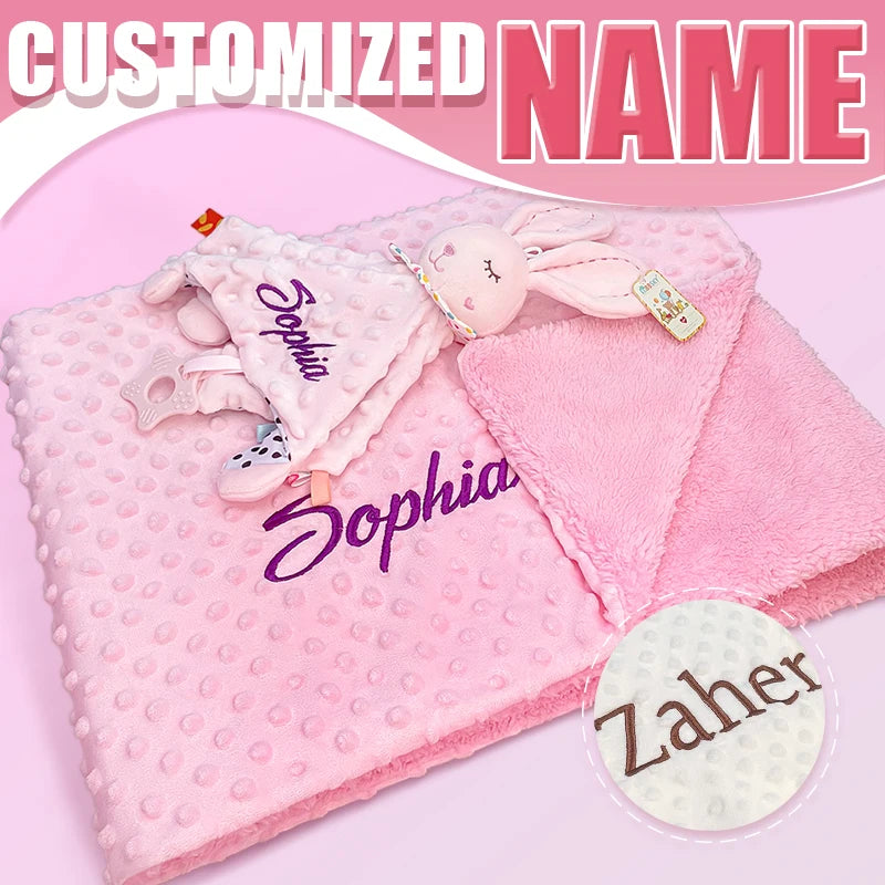 Couverture personnalisée avec doudou pour bébé,