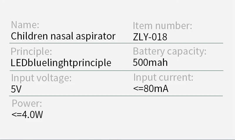 Aspirateur nasal électrique rechargeable pour bébé