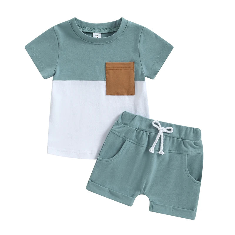Ensemble été bébé garçon - T-shirt et short 2 pièces