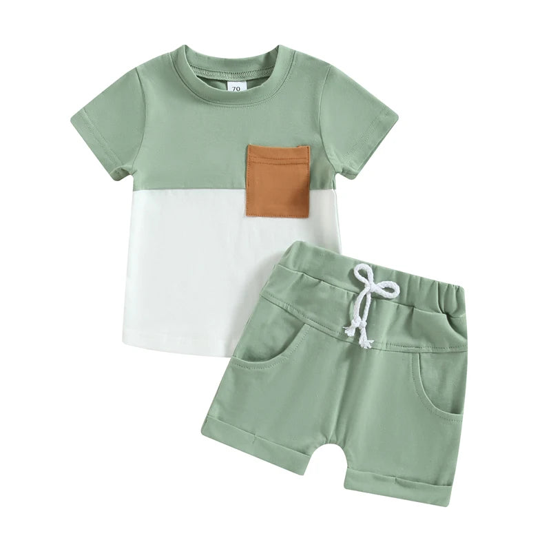 Ensemble été bébé garçon - T-shirt et short 2 pièces