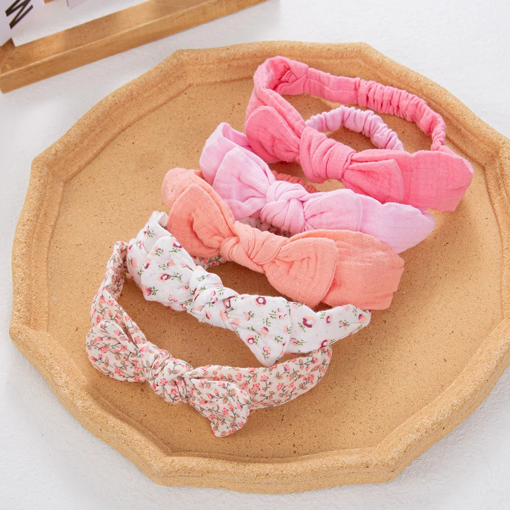Bandeaux de cheveux bébé fille en mousseline - 5 pièces