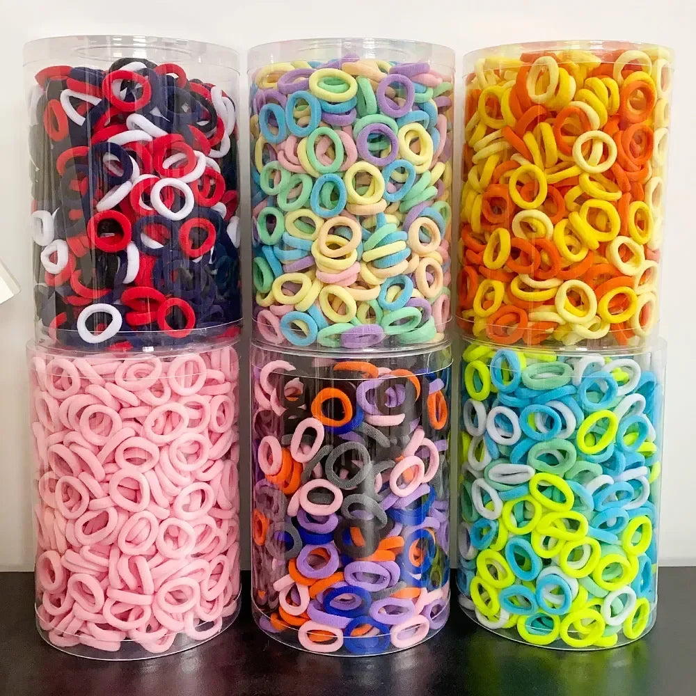 Bandes de cheveux élastiques colorées pour filles