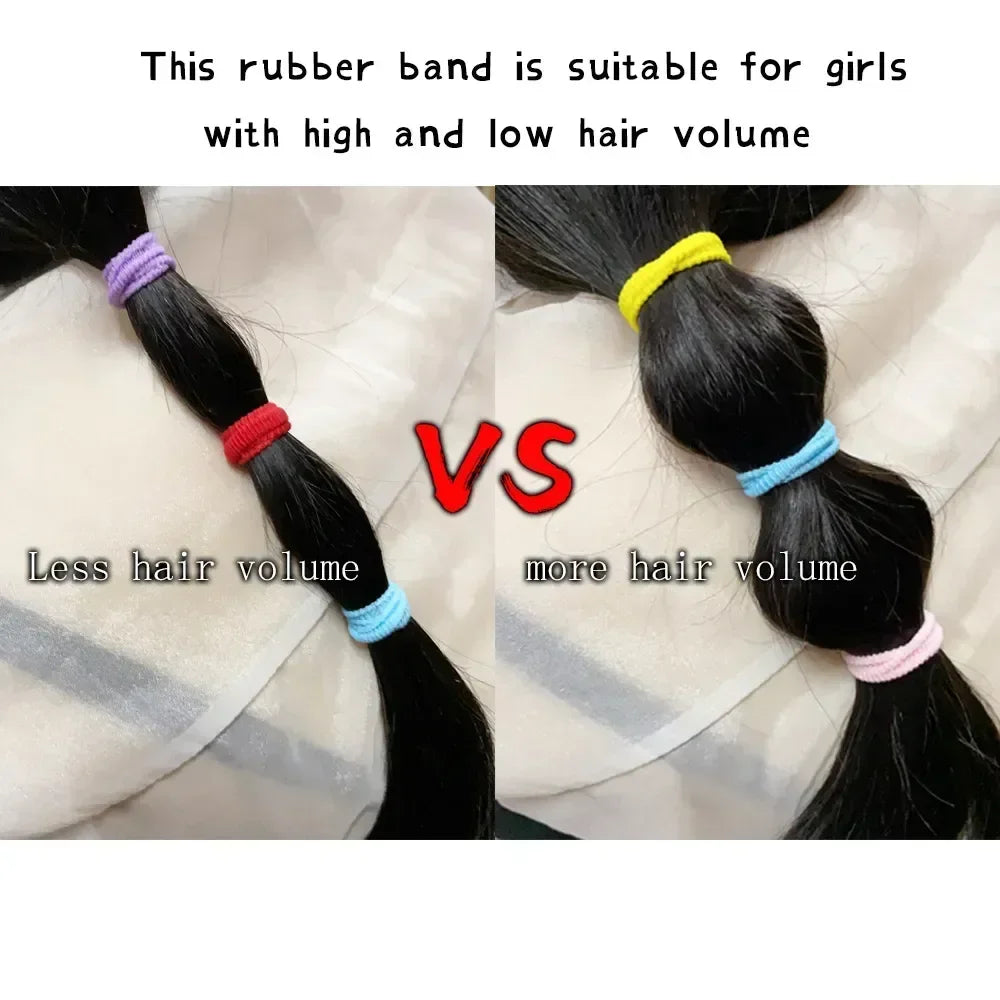 Bandes de cheveux élastiques colorées pour filles