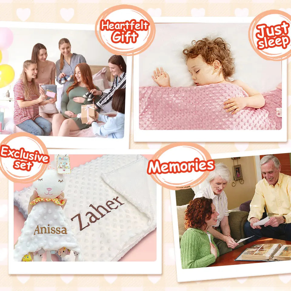 Couverture personnalisée avec doudou pour bébé,