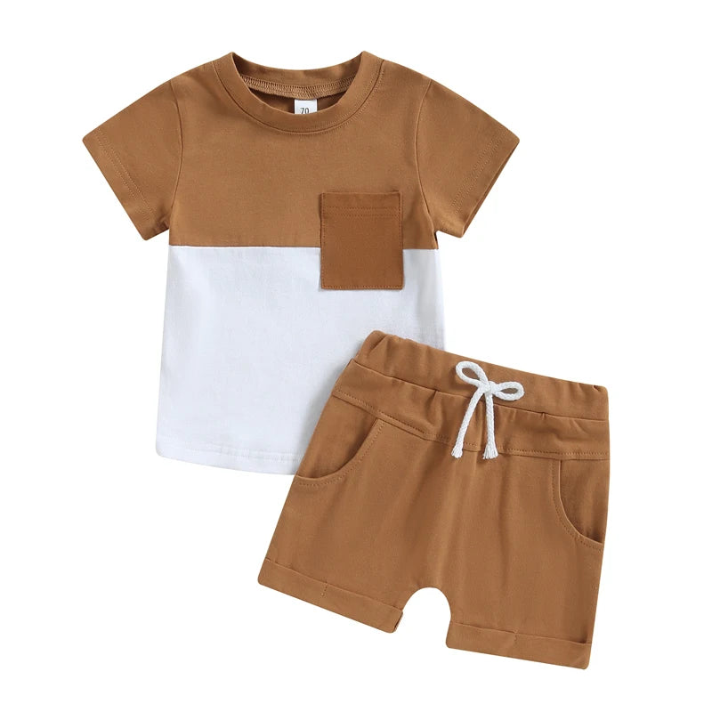 Ensemble été bébé garçon - T-shirt et short 2 pièces