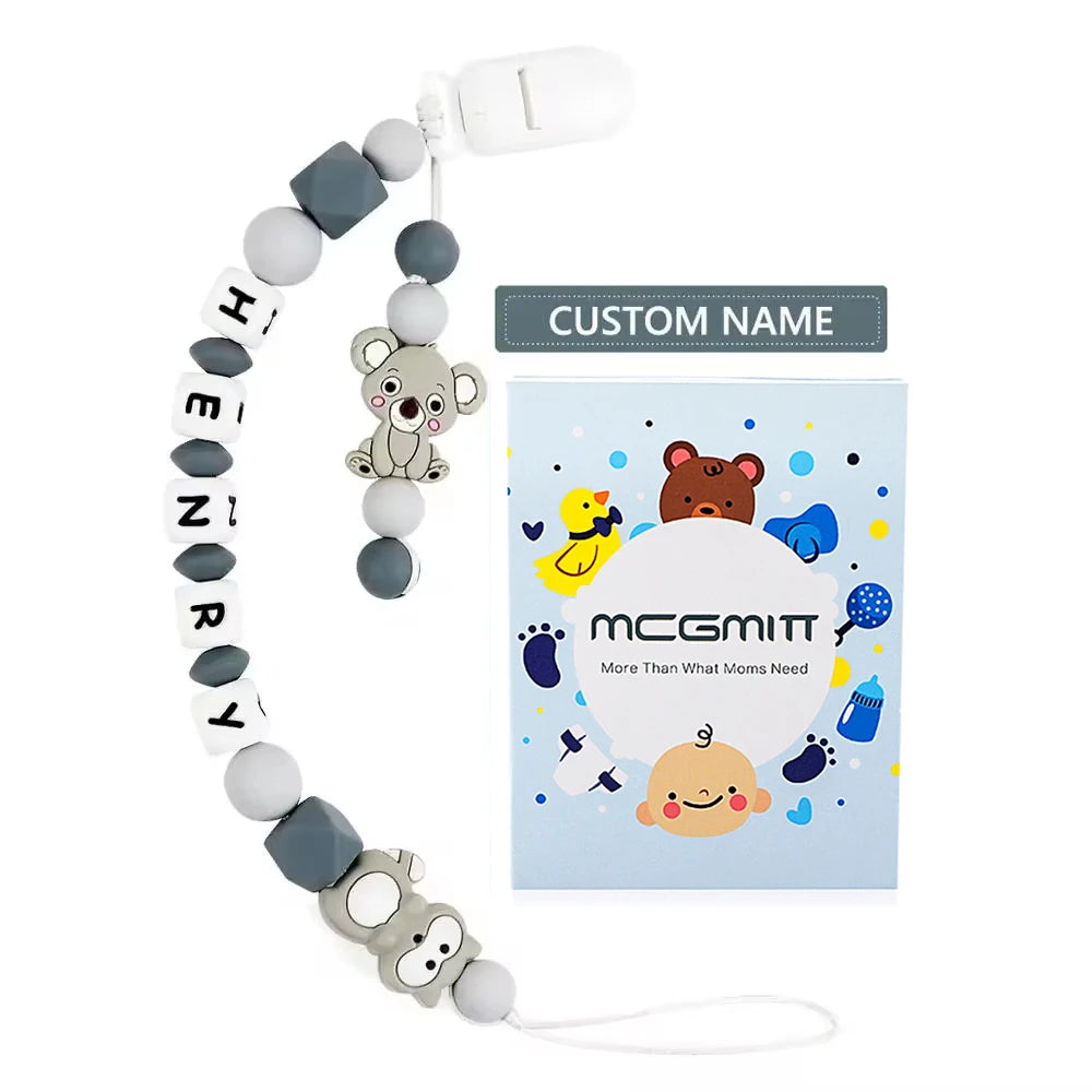 Attache-tétine personnalisé en silicone pour bébé