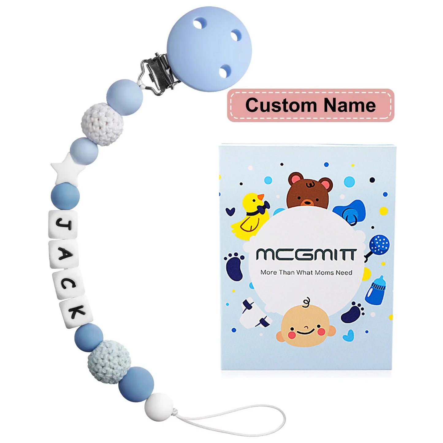 Attache-tétine personnalisé en silicone pour bébé