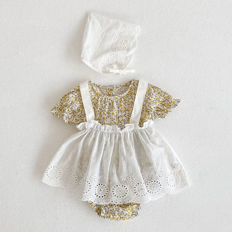 Ensemble été bébé fille - Haut + short 2 pièces