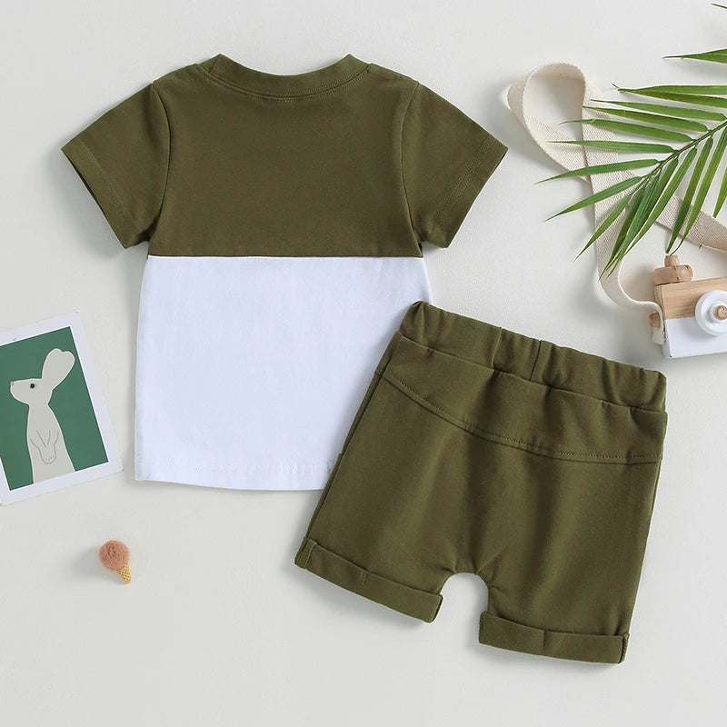 Ensemble été bébé garçon - T-shirt et short 2 pièces