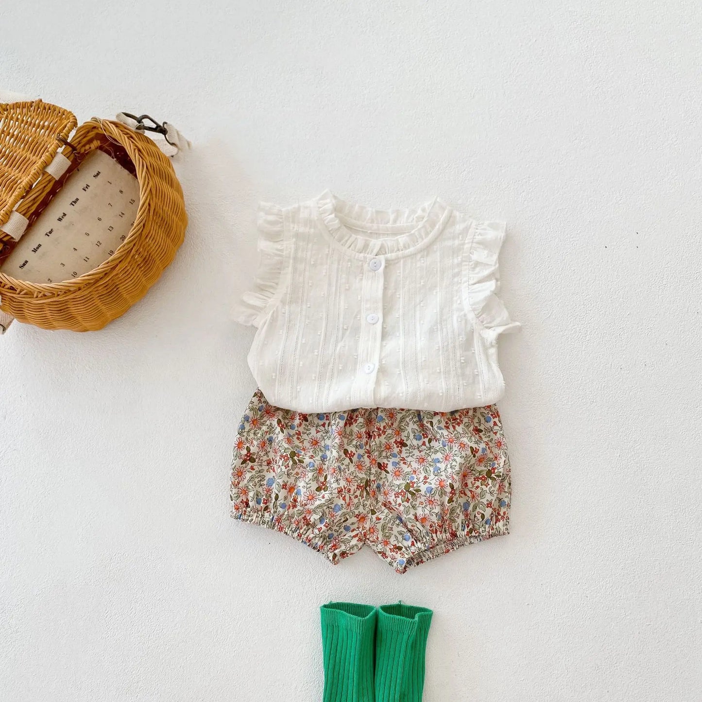 Ensemble été bébé fille - Haut + short 2 pièces