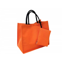 Sac jute avec porte monnaie orange