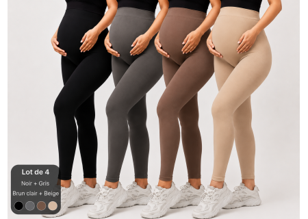 Lot de 4 leggings de grossesse | Taille haute | Creations-as