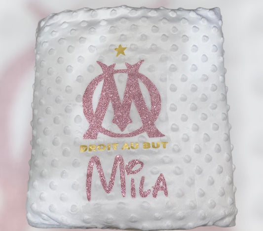 Couverture personnalisé Blanc Minky