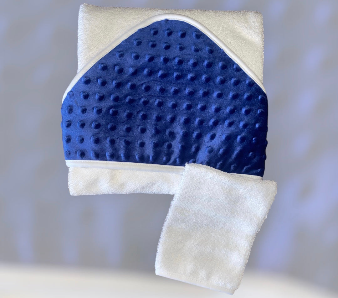 Cape de bain personnalisé Bleu Roi Minky