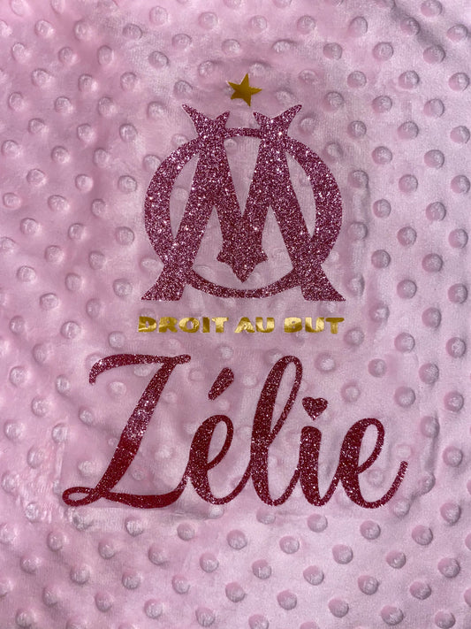 Couverture personnalisé Rose Minky