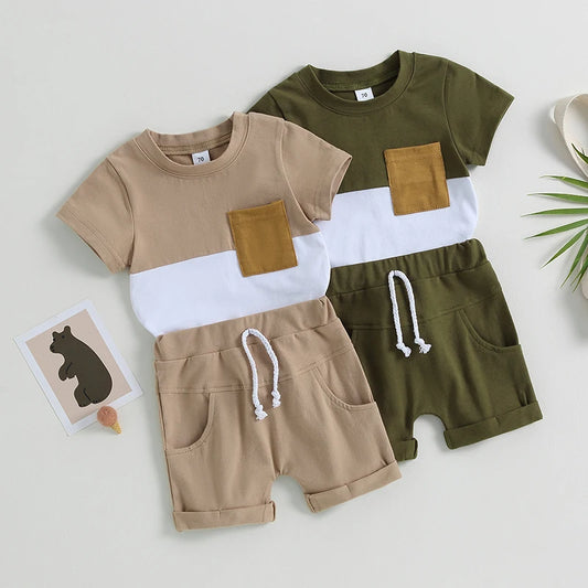 Ensemble été bébé garçon - T-shirt et short 2 pièces