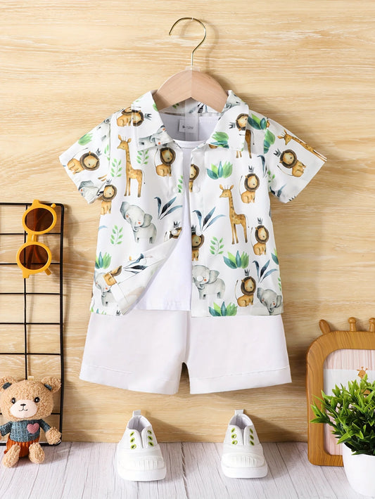 Ensemble été bébé garçon - Chemise et short 2 pièces